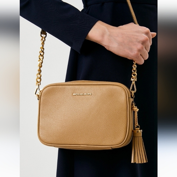 Michael Kors Beige Leather Crossbody Bag